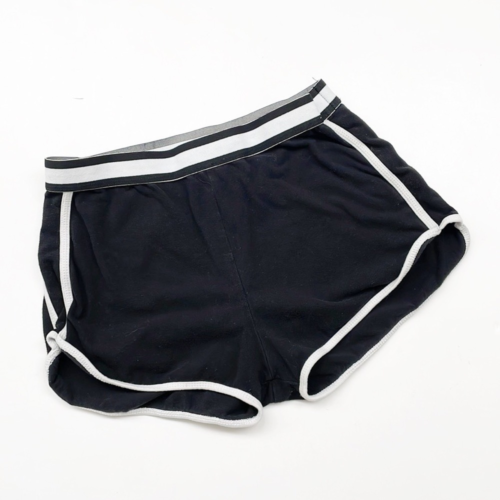 Bozzolo black/white striped cheer/gym booty shorts